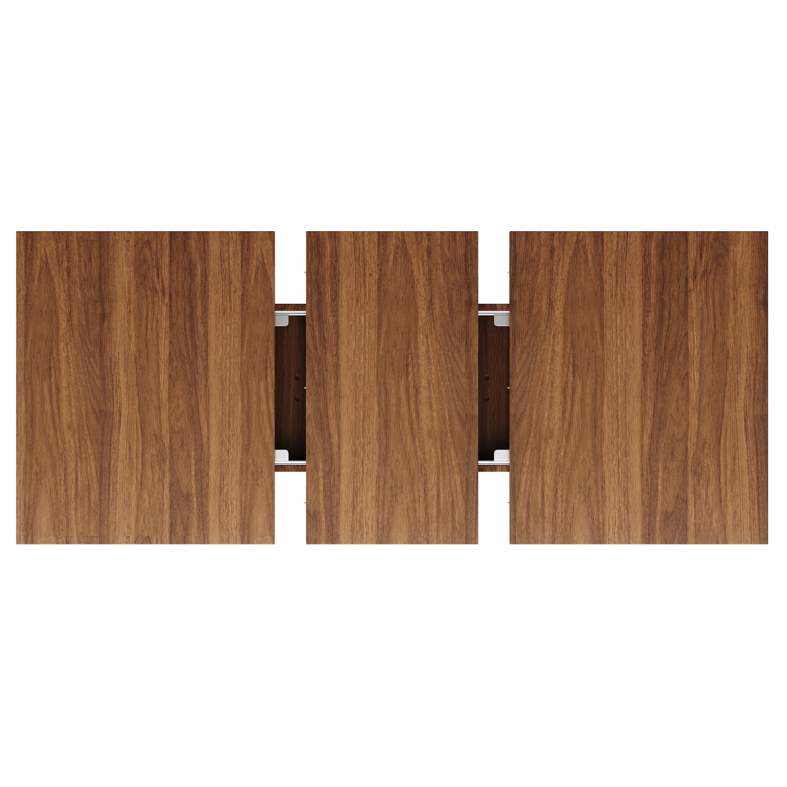 Table extensible bois foncé, pieds antidérapants
