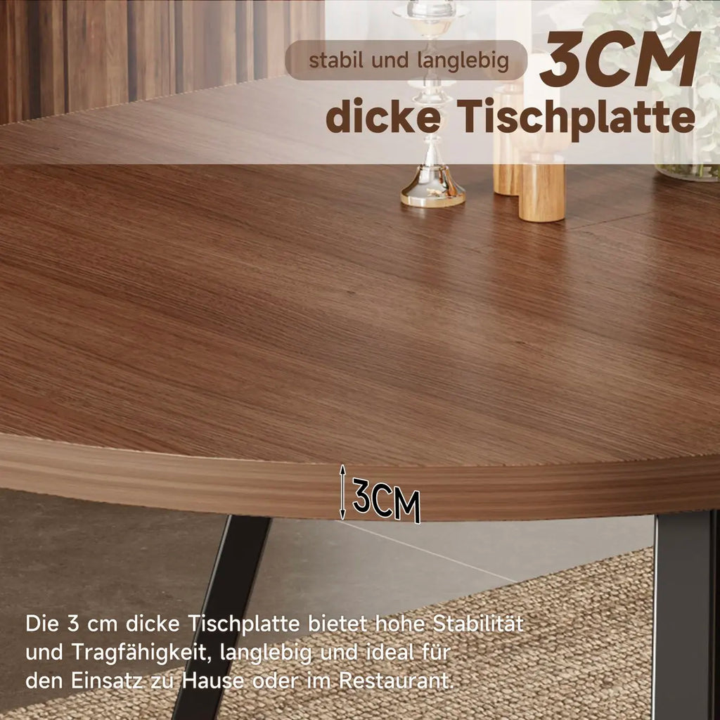 Table extensible 100-140 cm, coins arrondis, noyer