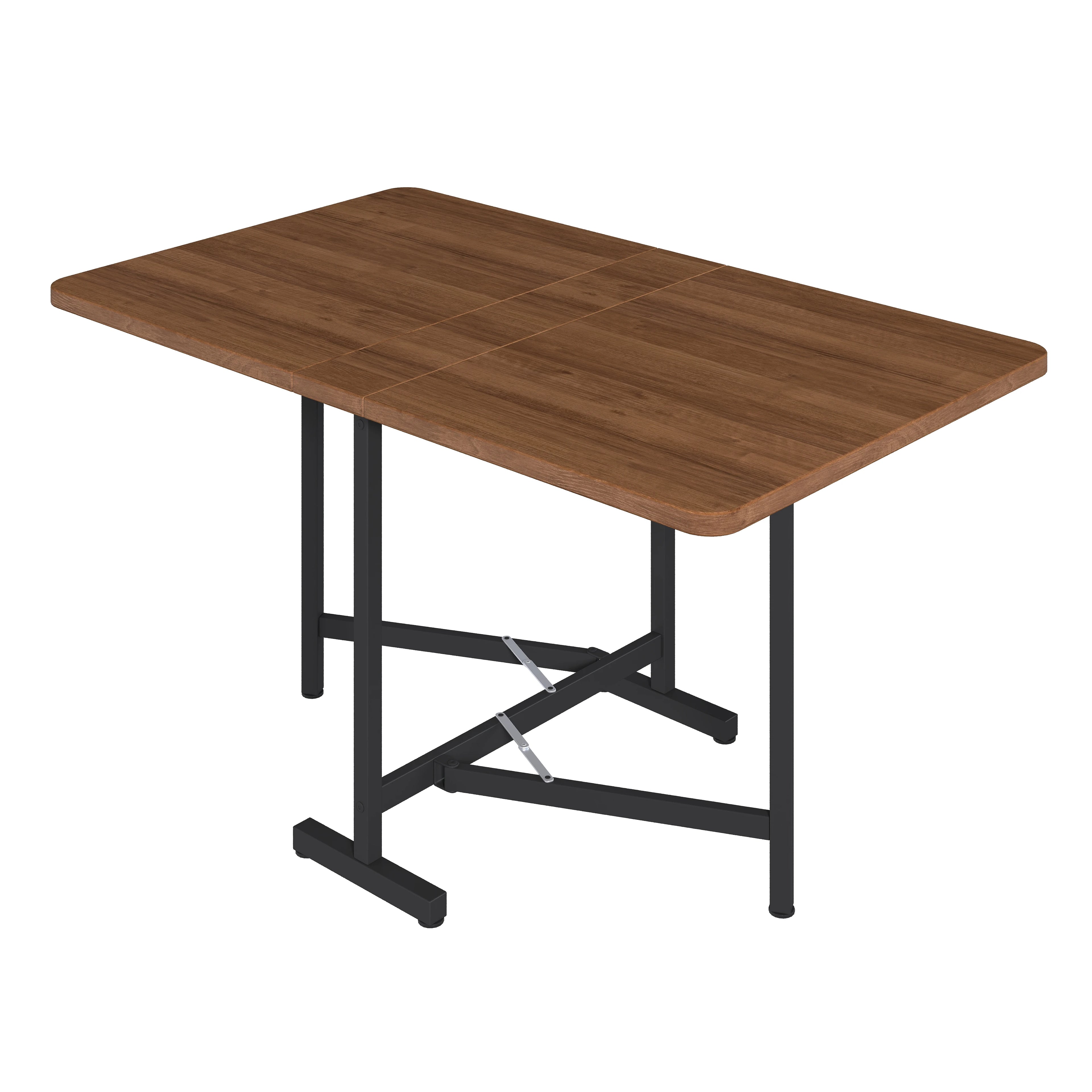 Table pliante 120 × 80 cm, aspect noyer