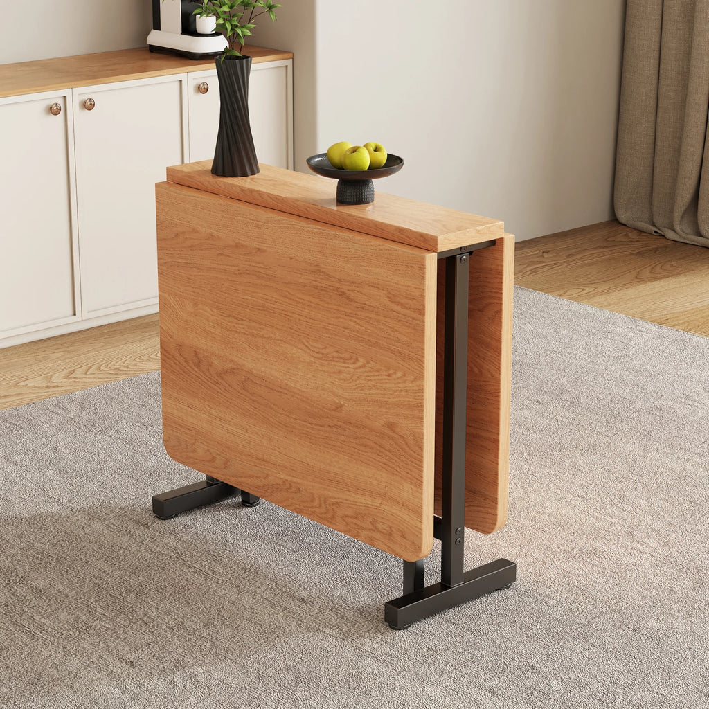 Table pliante 120 × 80 cm, bois naturel