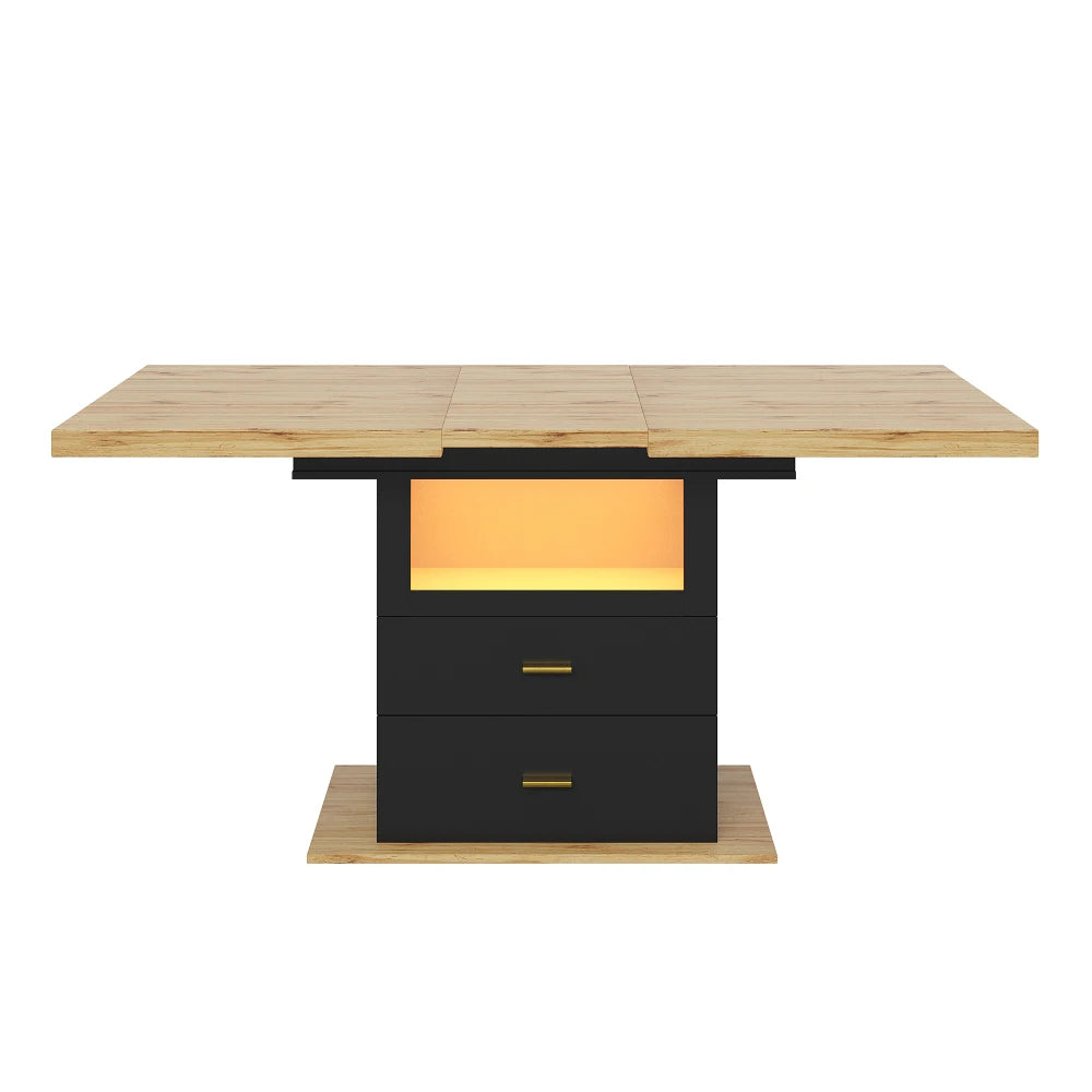 Table extensible 110-140 cm avec éclairage LED