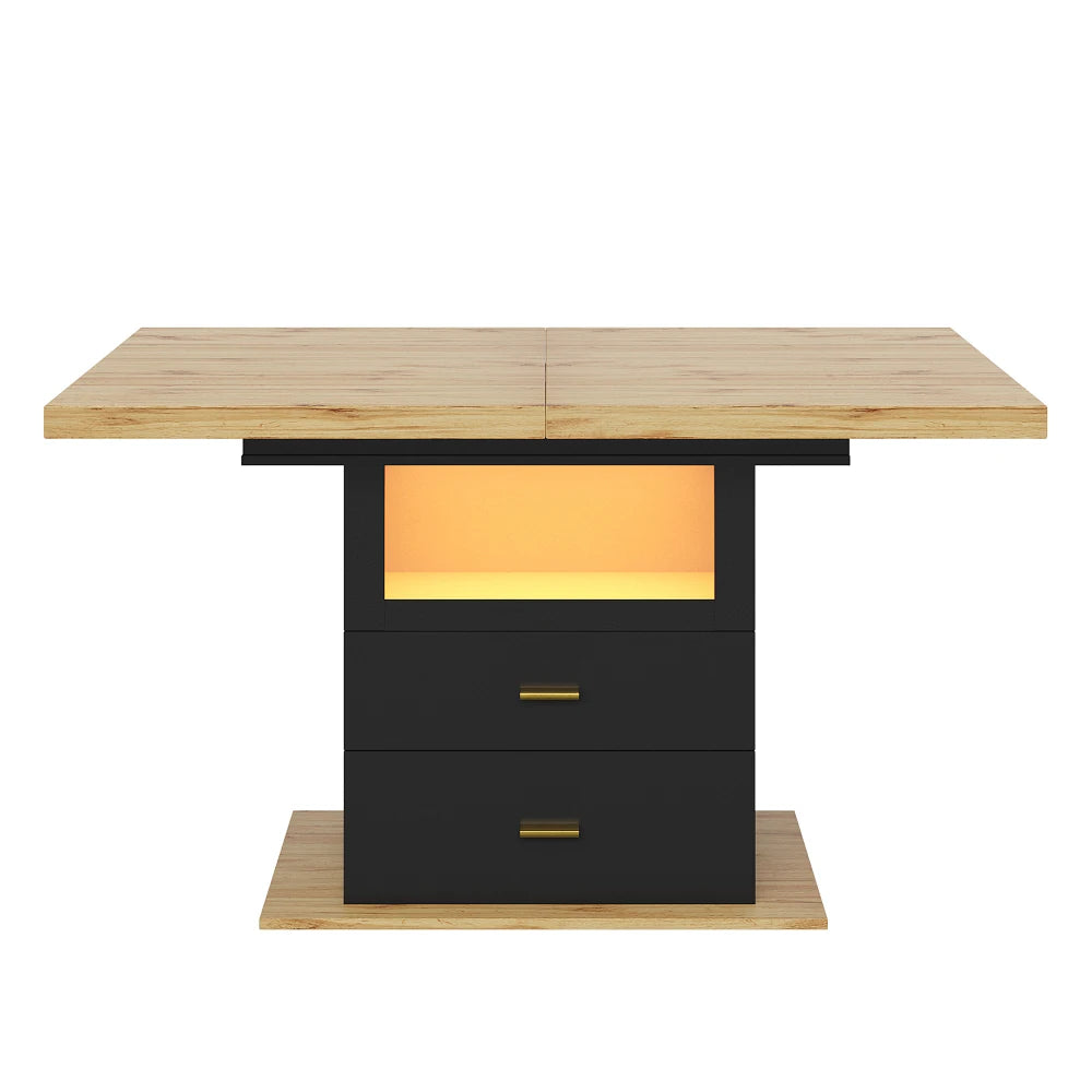 Table extensible 110-140 cm avec éclairage LED