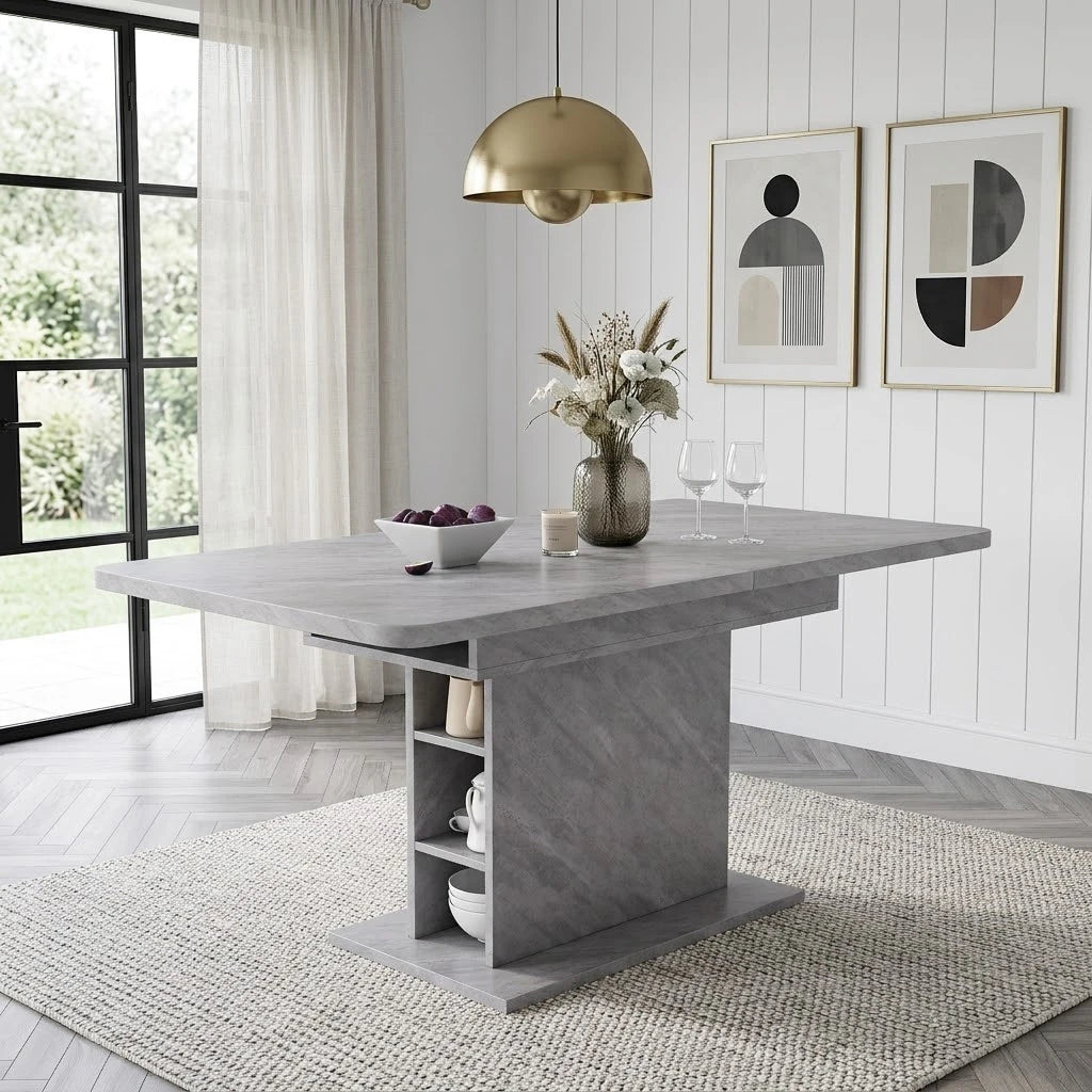 Table extensible avec rangement, structure fer