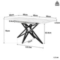 Table extensible pieds étoile, noyer ou blanc