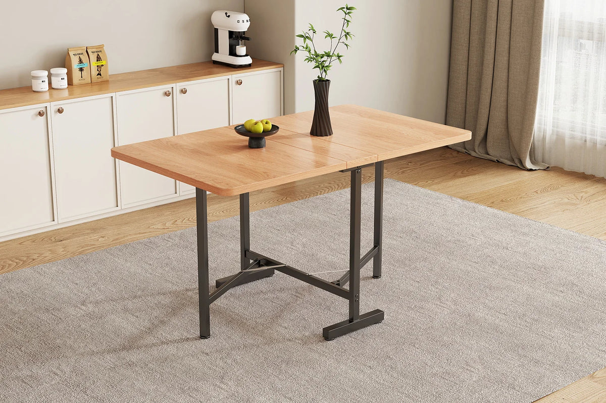 Table pliante 120 × 80 cm, bois naturel