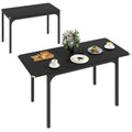 Table extensible noire à allonge, 4 à 6 personnes