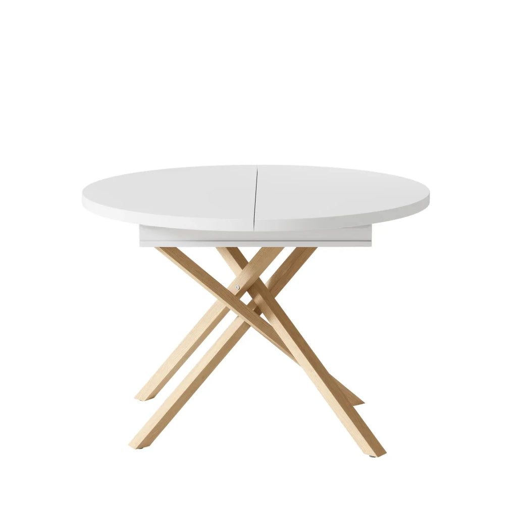 Table extensible à pieds ronds, 4 à 6 personnes