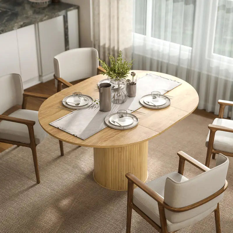 Table extensible 110-150 × 75 cm, bois naturel