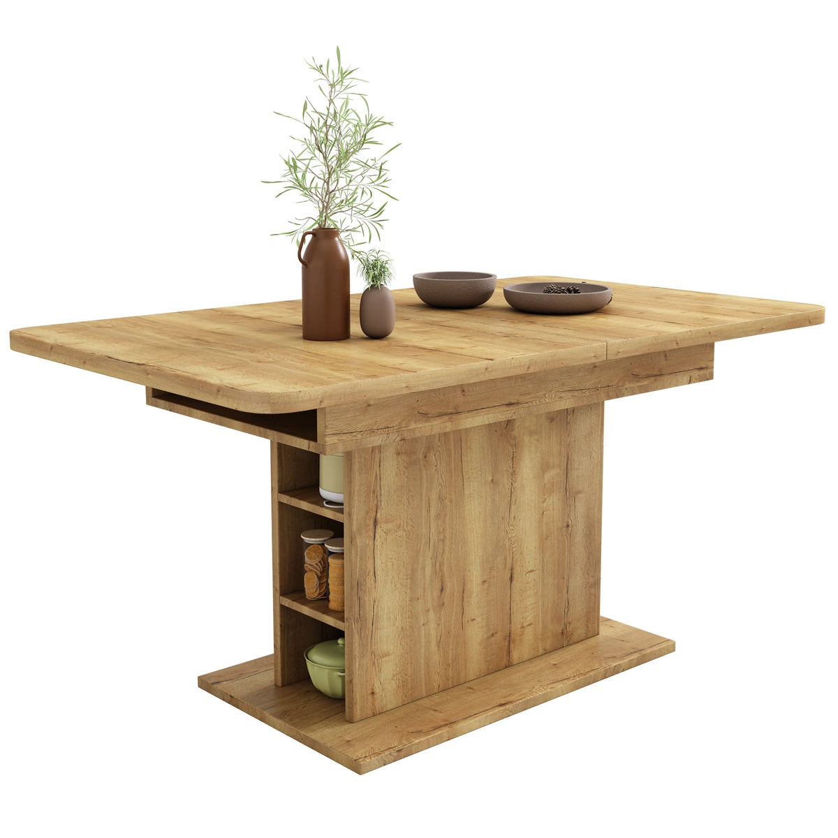 Table extensible avec rangement, structure fer
