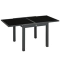 Table de jardin extensible 80-160 cm, aluminium et verre