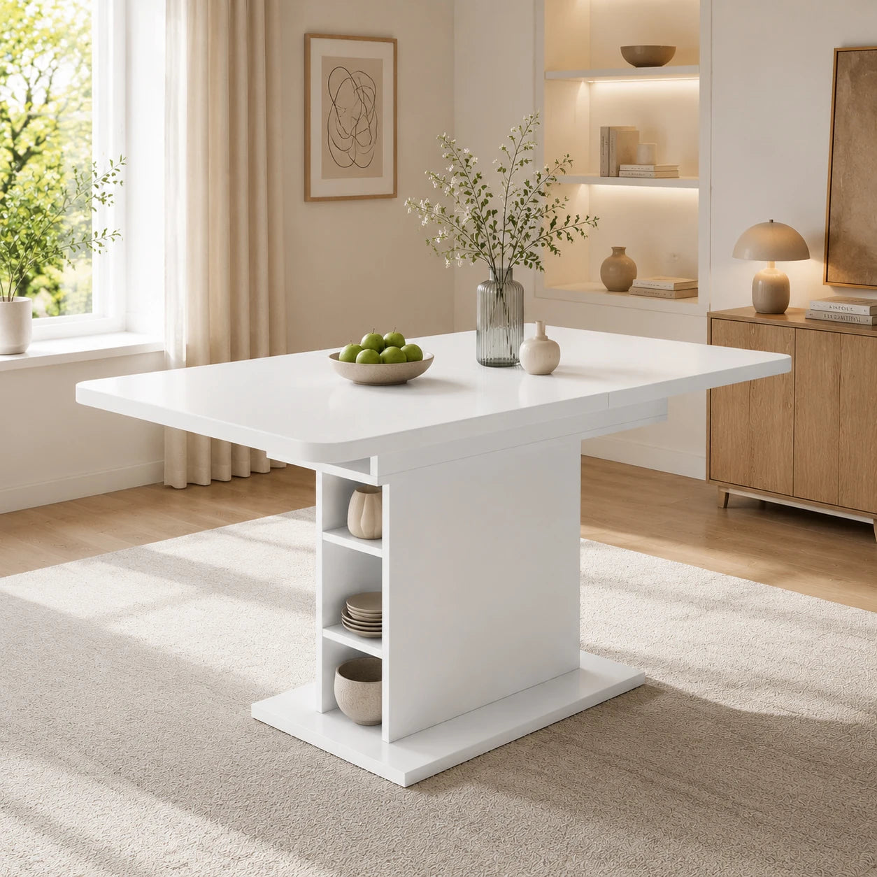 Table extensible avec rangement, structure fer