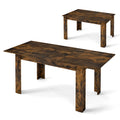 Table extensible plateau coulissant, finition brune