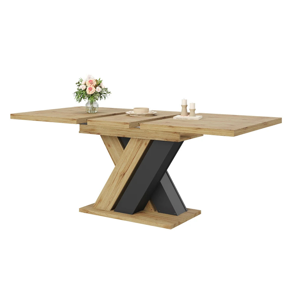 Table télescopique à allonges intégrées