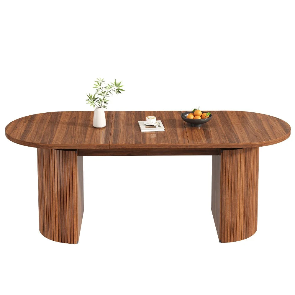 Table extensible bois naturel avec rangement