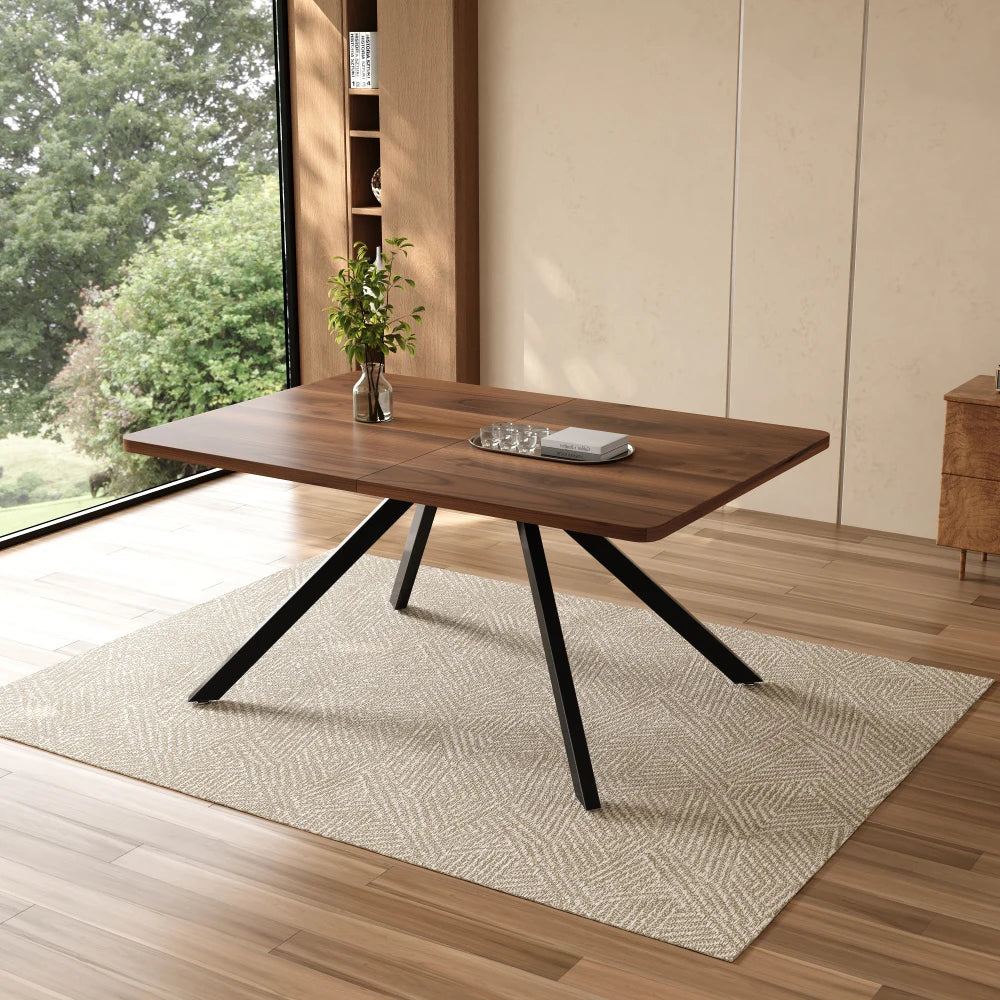 Table extensible 160-200-240 × 90 cm, finition noyer