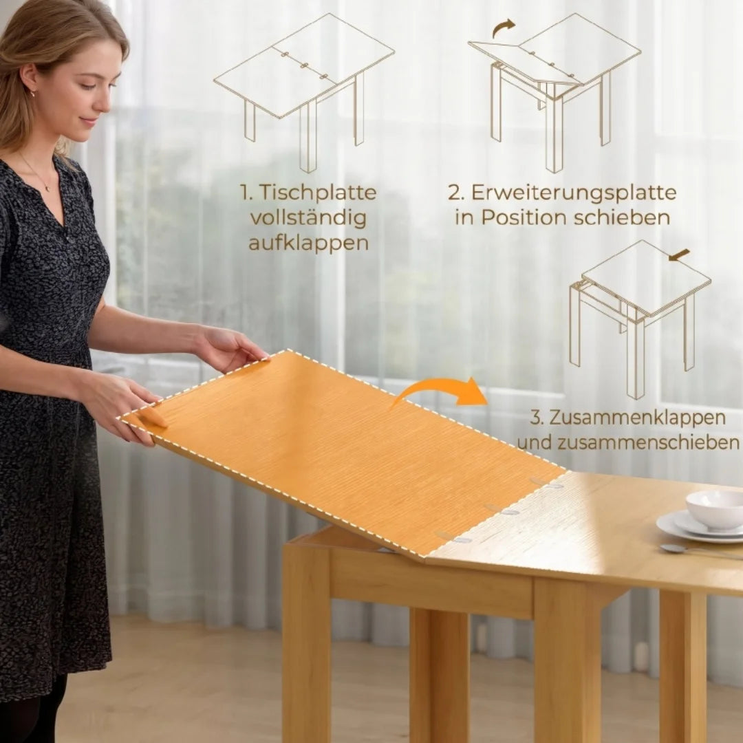 Table extensible compacte 70-140 × 80 cm
