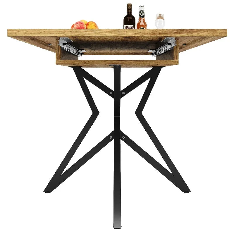 Table extensible pieds étoile, noyer ou blanc