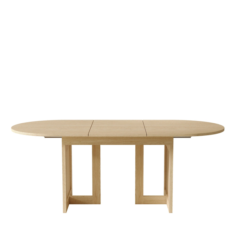 Table extensible 120-160 cm, pieds rotin, chêne