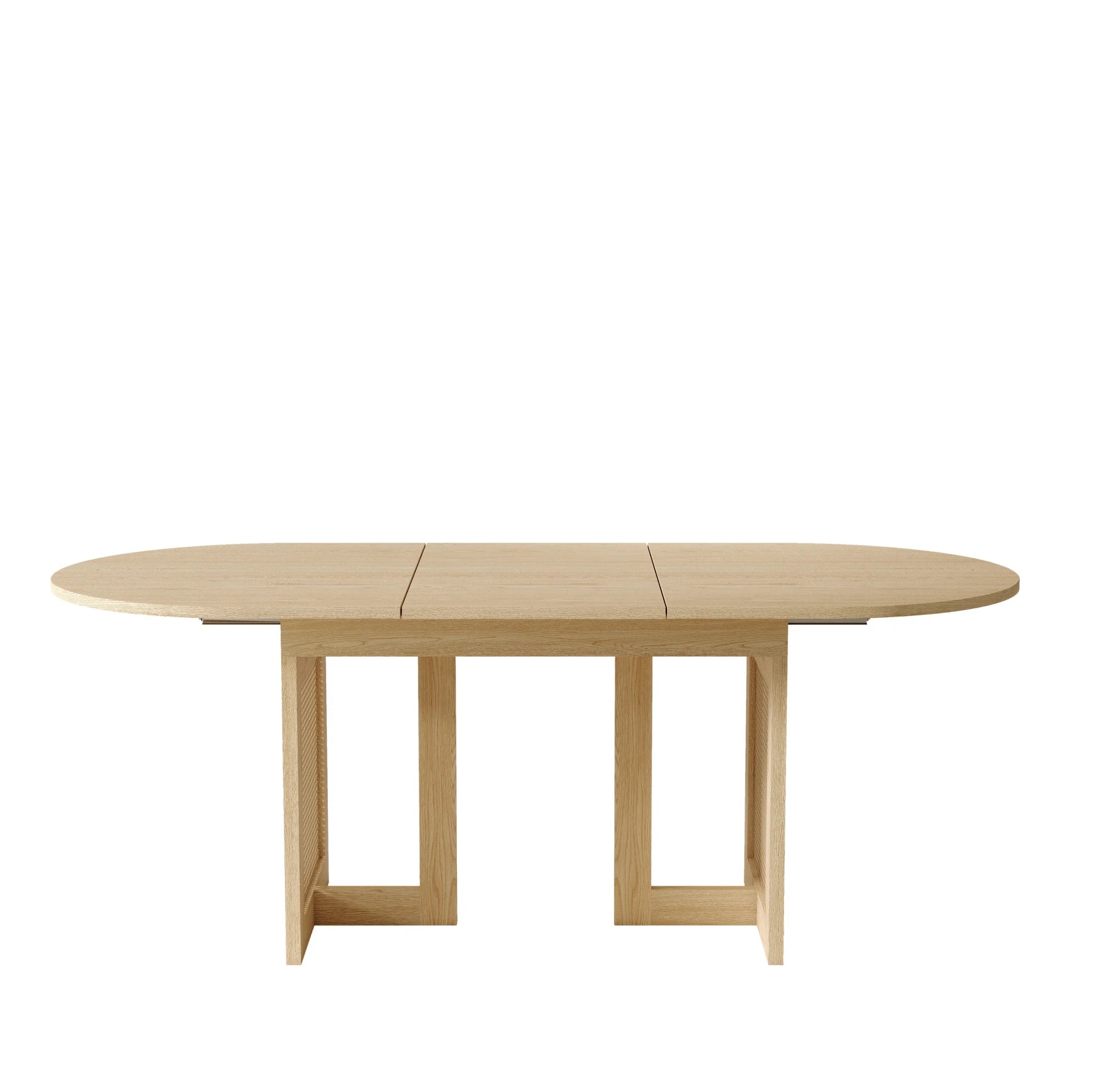 Table extensible 120-160 cm, pieds rotin, chêne