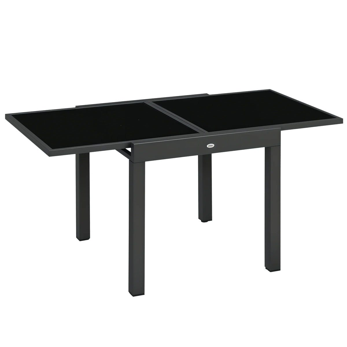 Table de jardin extensible 80-160 cm, aluminium et verre