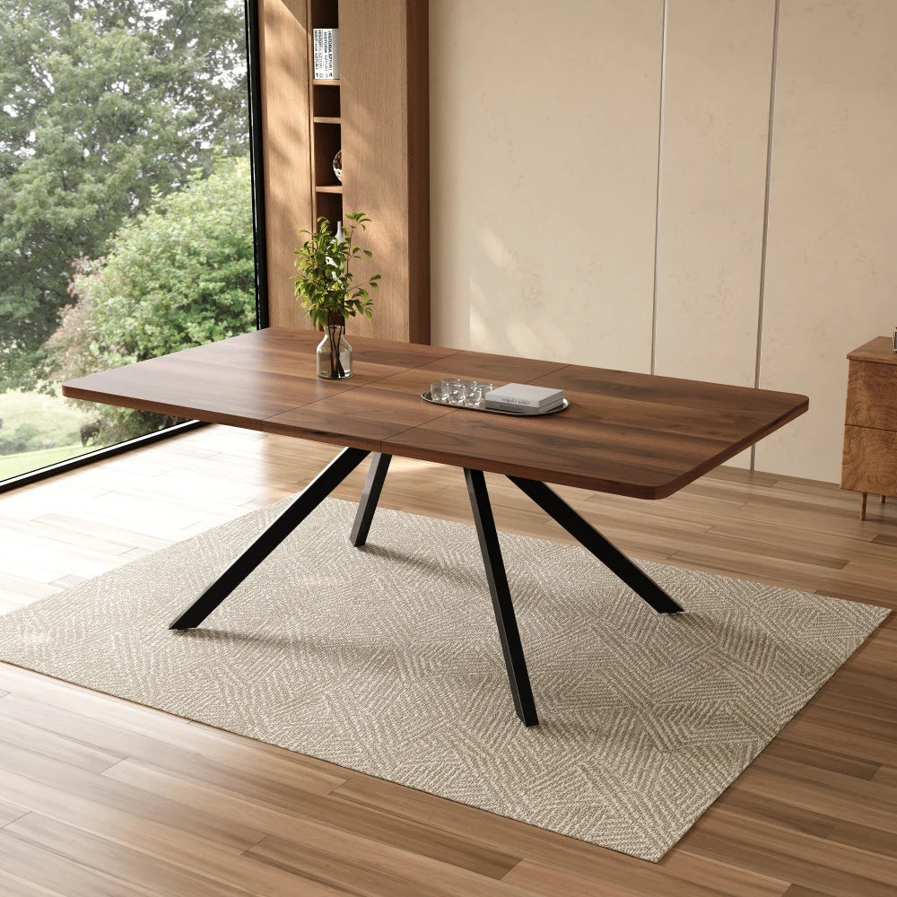Table extensible 160-200-240 × 90 cm, finition noyer