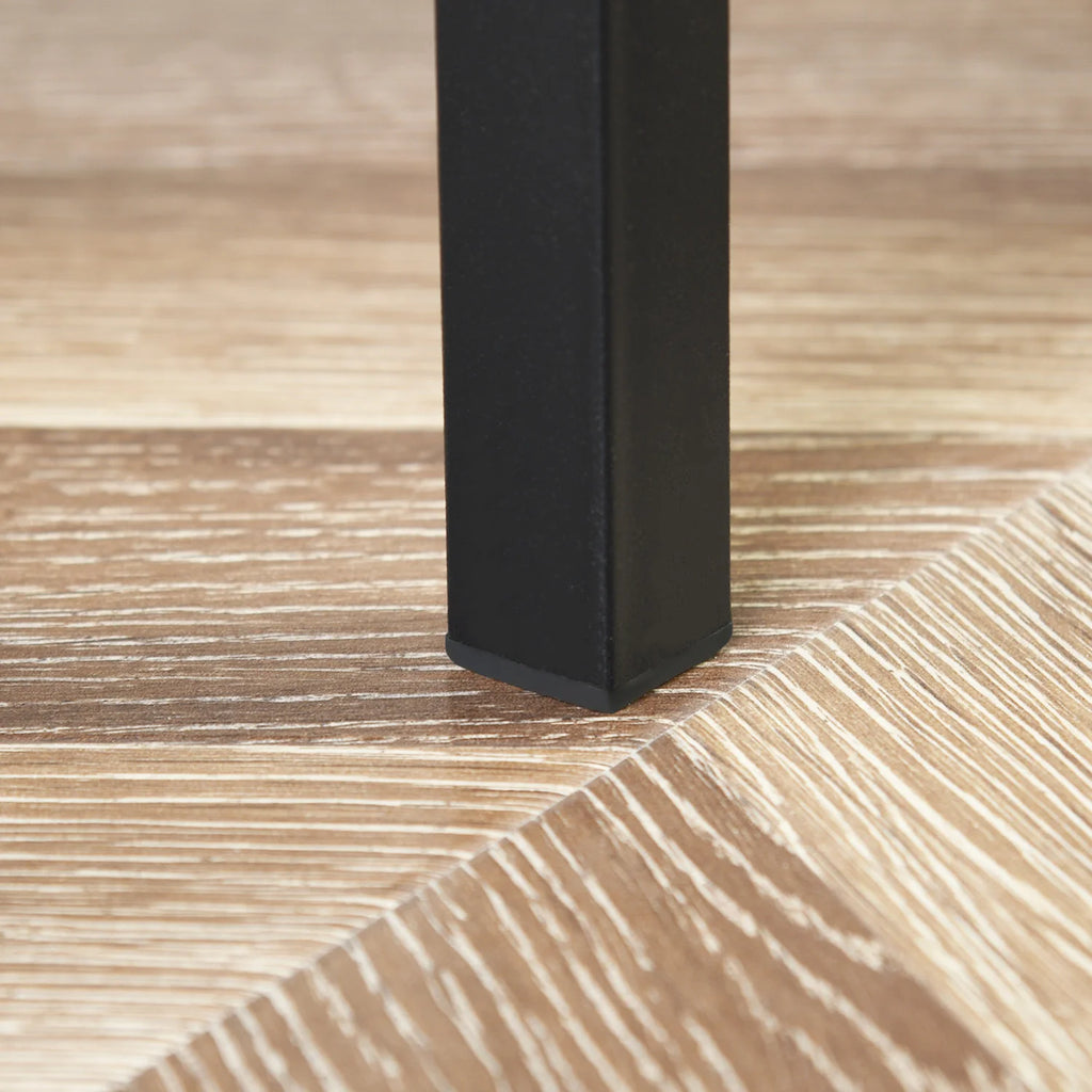 Table extensible noire 120-160 cm, piètement métal