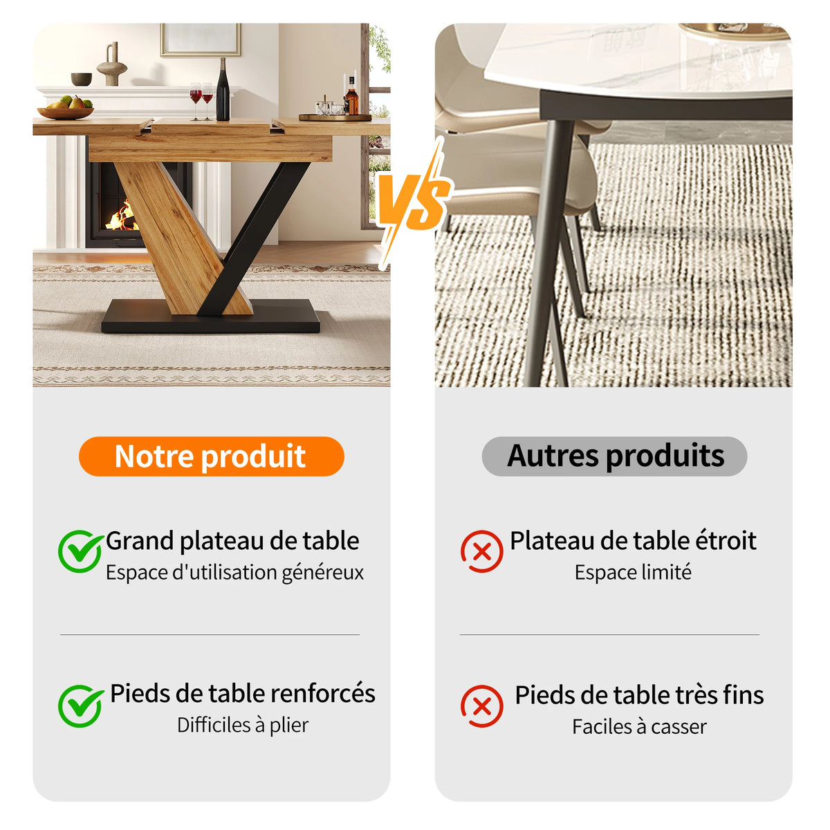 Table extensible 120-160 × 75 cm