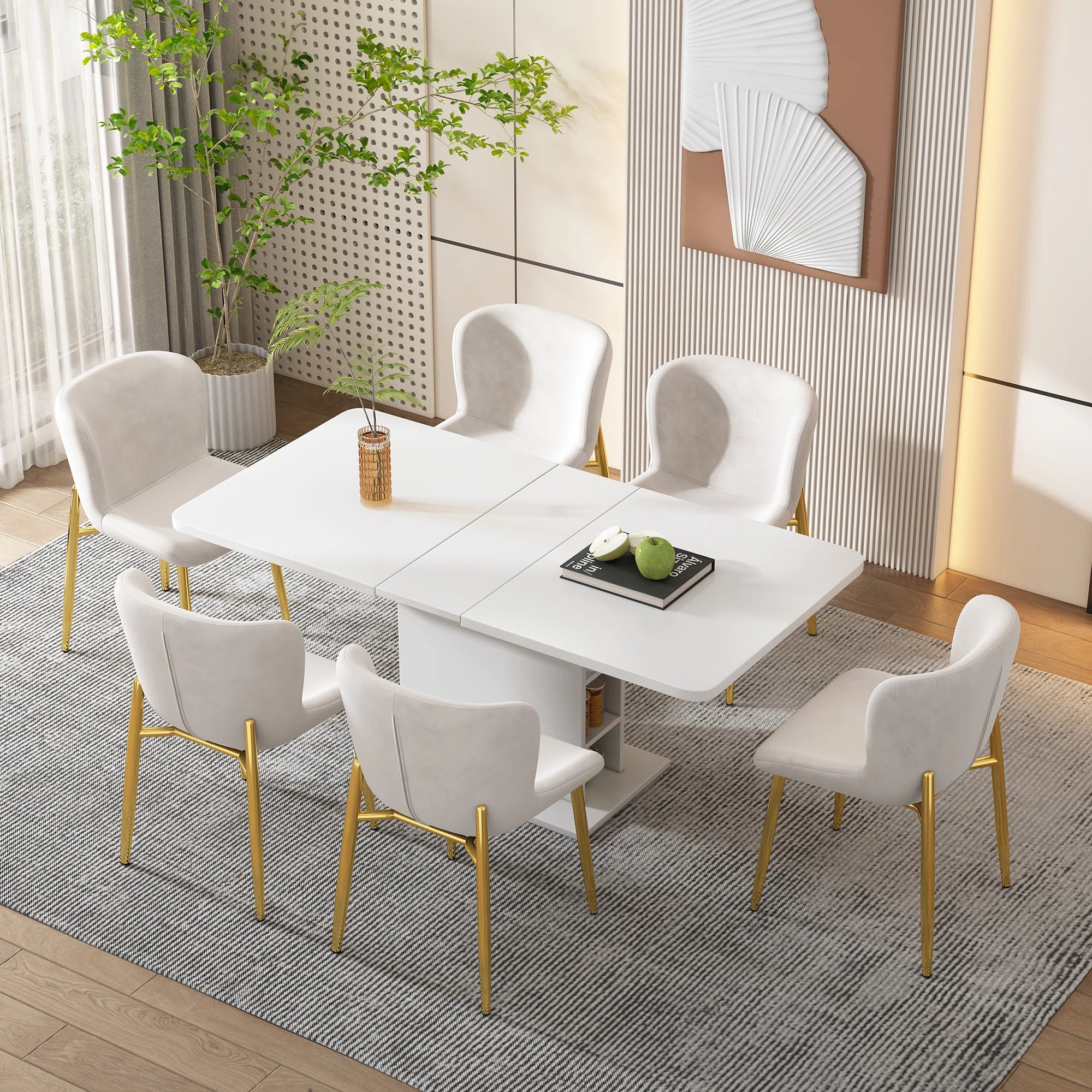 Table extensible avec rangement, structure fer