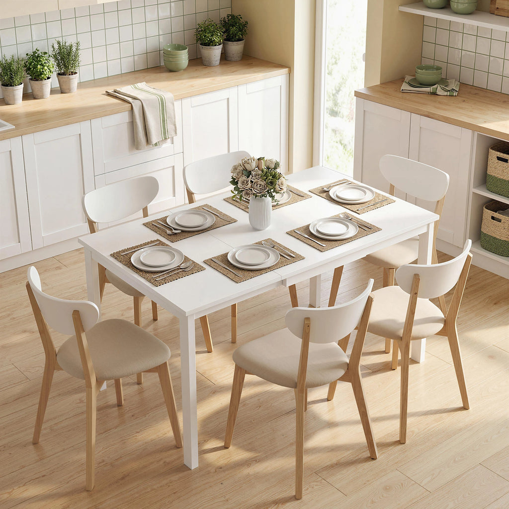 Table extensible blanche 80-120 cm