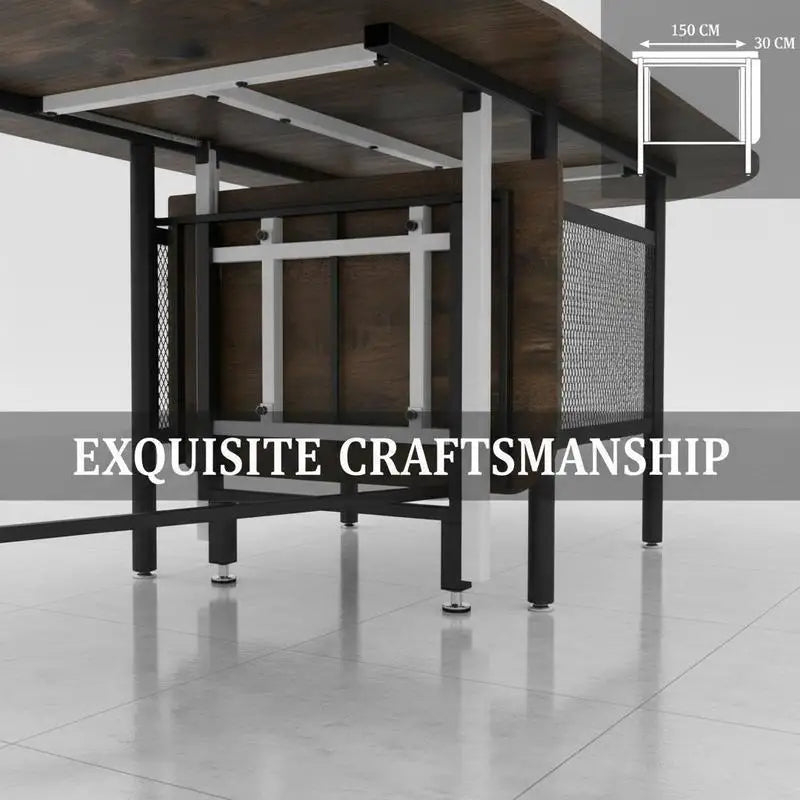 Table pliante 150 cm à abattants, brun rustique