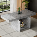 Table extensible 140-180 cm, plateau aspect béton