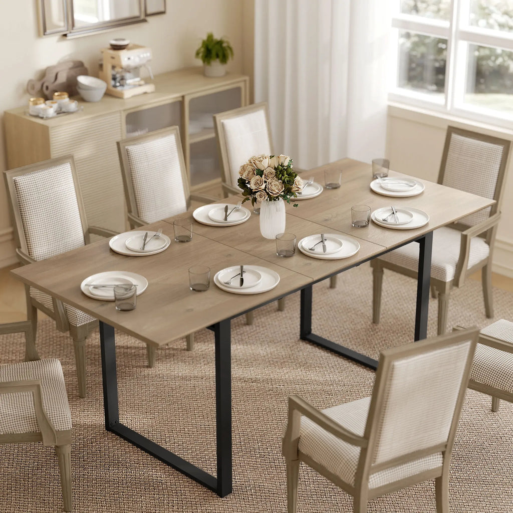 Table extensible 140-180 cm, bois et acier