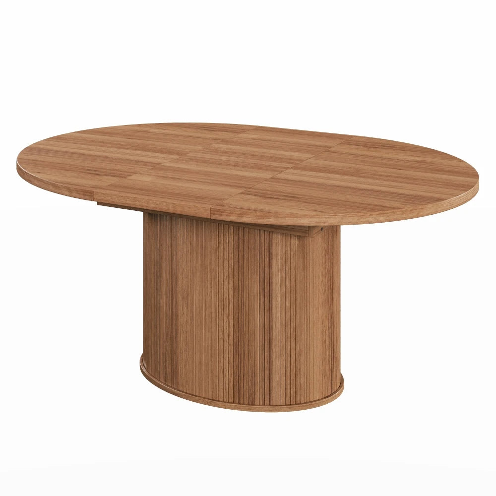 Table ronde extensible 120-160 cm avec bahut