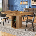 Table extensible ronde à ovale, noyer 118-158 cm