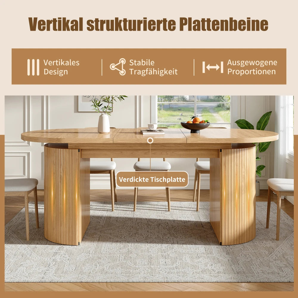 Table extensible bois naturel avec rangement