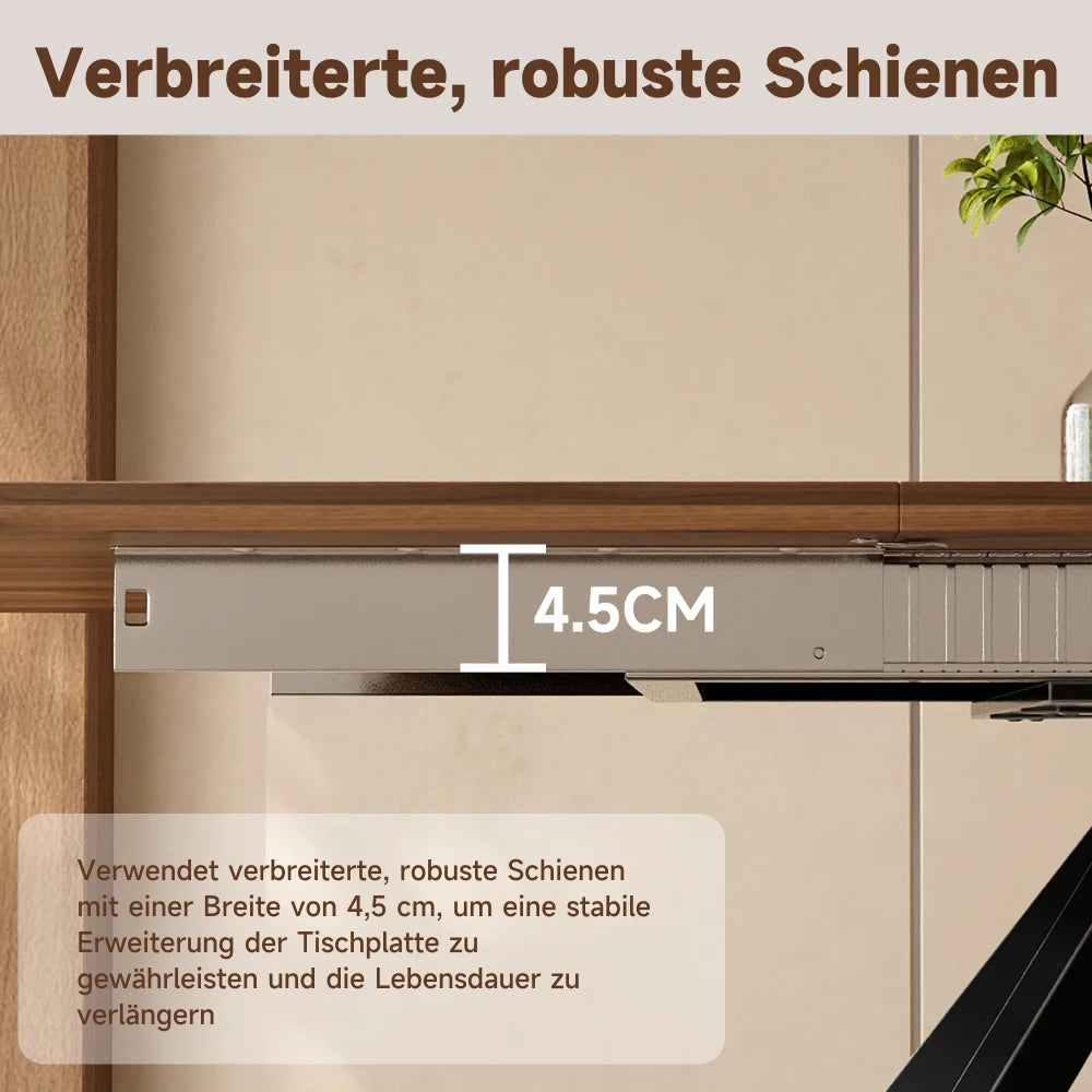 Table extensible 160-200-240 × 90 cm, finition noyer