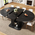 Table ovale extensible 110-150 cm avec rangement