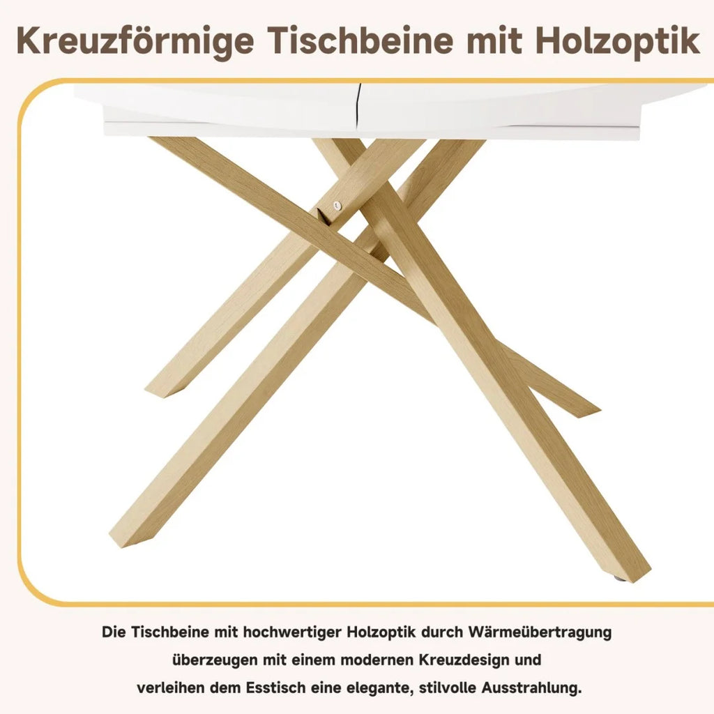 Table extensible à pieds ronds, 4 à 6 personnes