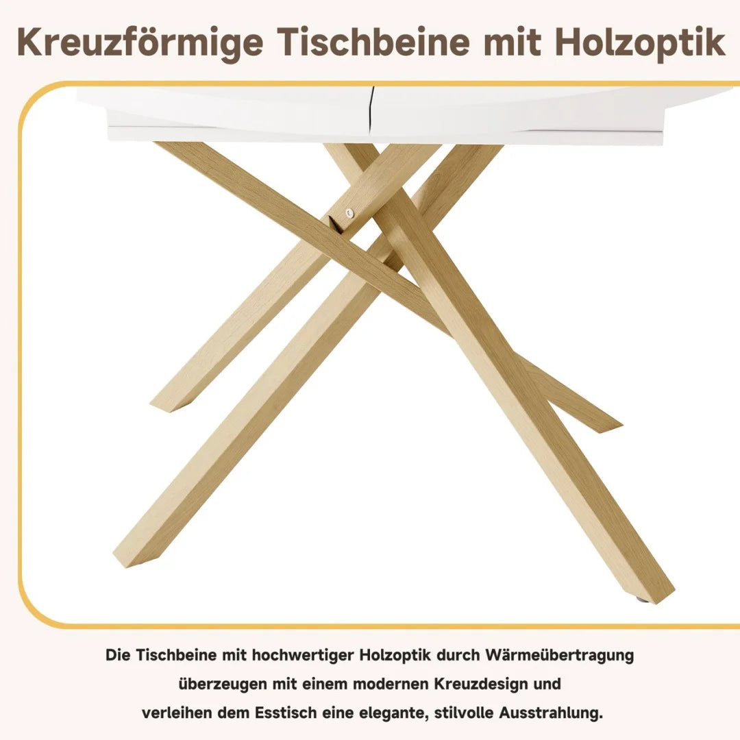 Table extensible à pieds ronds, 4 à 6 personnes