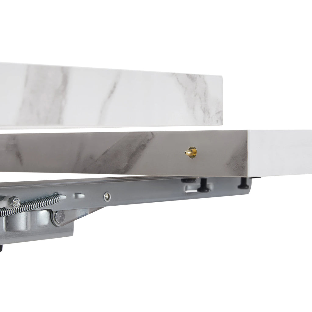 Table extensible télescopique, plateau aspect marbre
