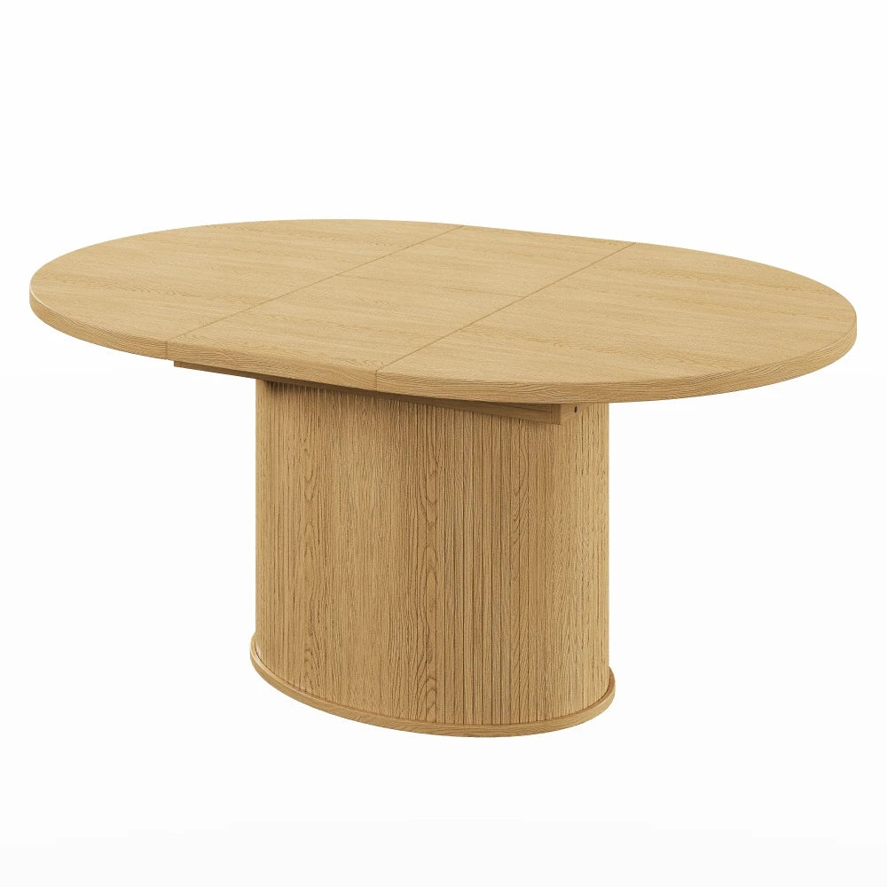 Table ronde extensible 120-160 cm avec bahut