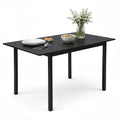 Table extensible noire 120-160 cm, piètement métal
