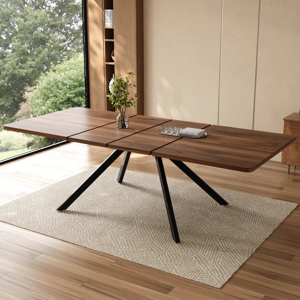 Table extensible 160-200-240 × 90 cm, finition noyer